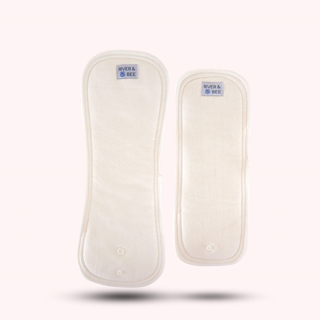 Highly absorbent Premium Insert set comes with every nappy.