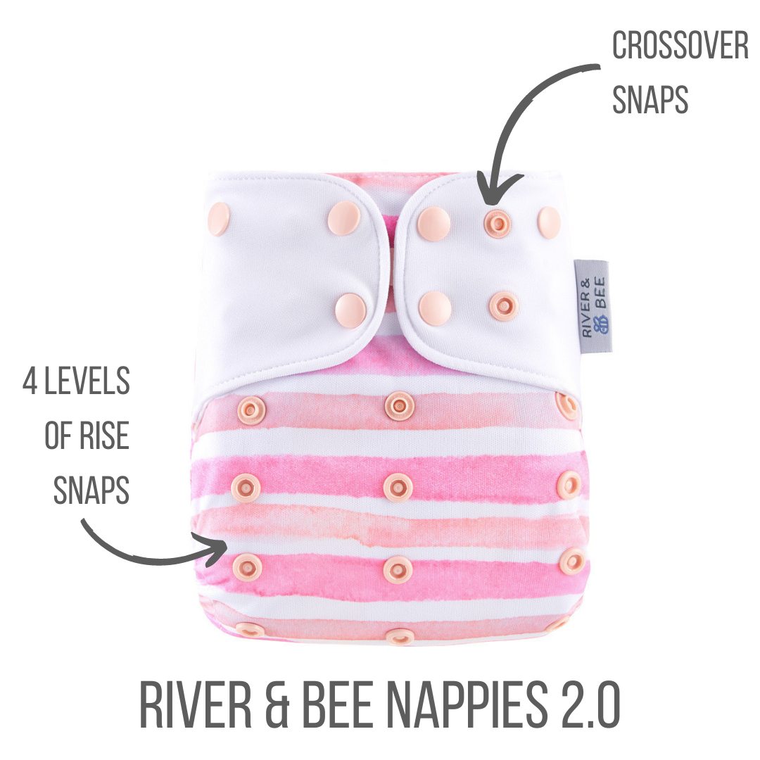 River & Bee 2.0 Nappy | BLUSH STRIPES
