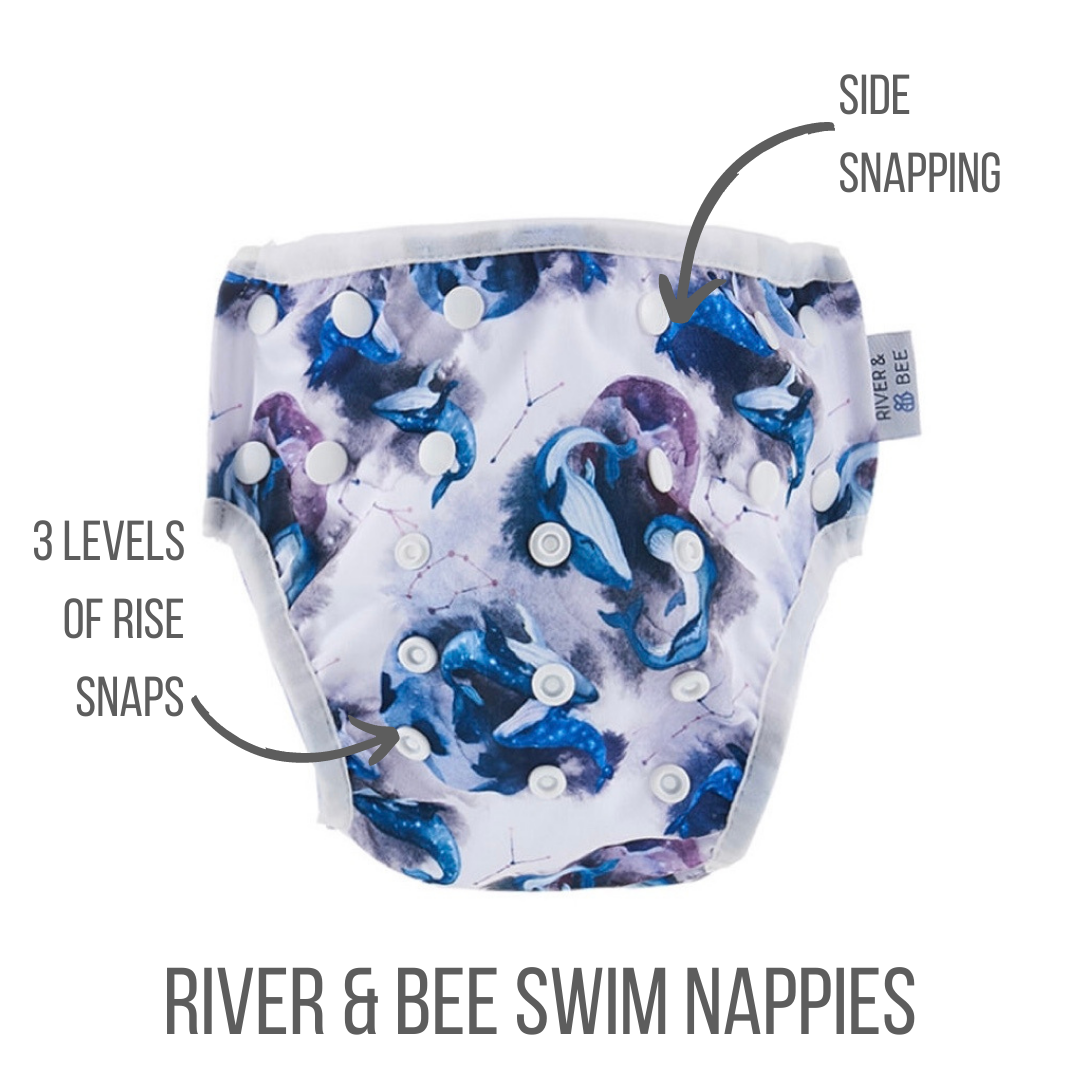 River & Bee Swim Nappy  |  ASTRO WHALES